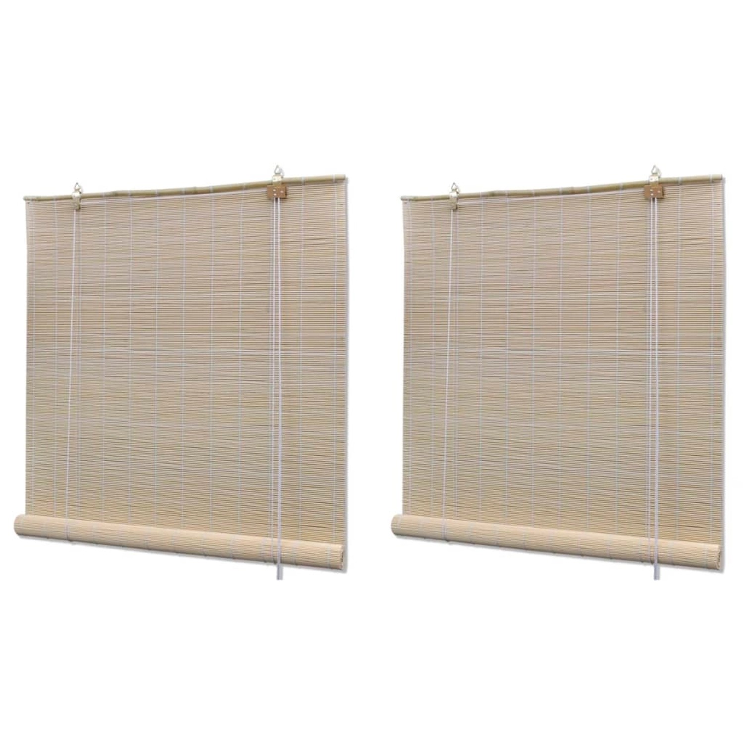 Rollos 2 Stk. Natürlicher Bambus 120 X 160 Cm günstig online kaufen