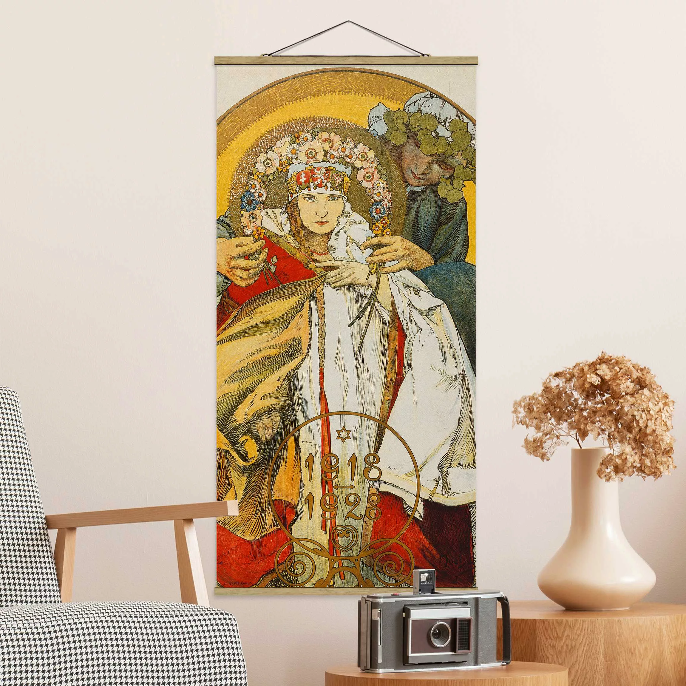 Stoffbild Kunstdruck mit Posterleisten - Hochformat Alfons Mucha - Plakat T günstig online kaufen