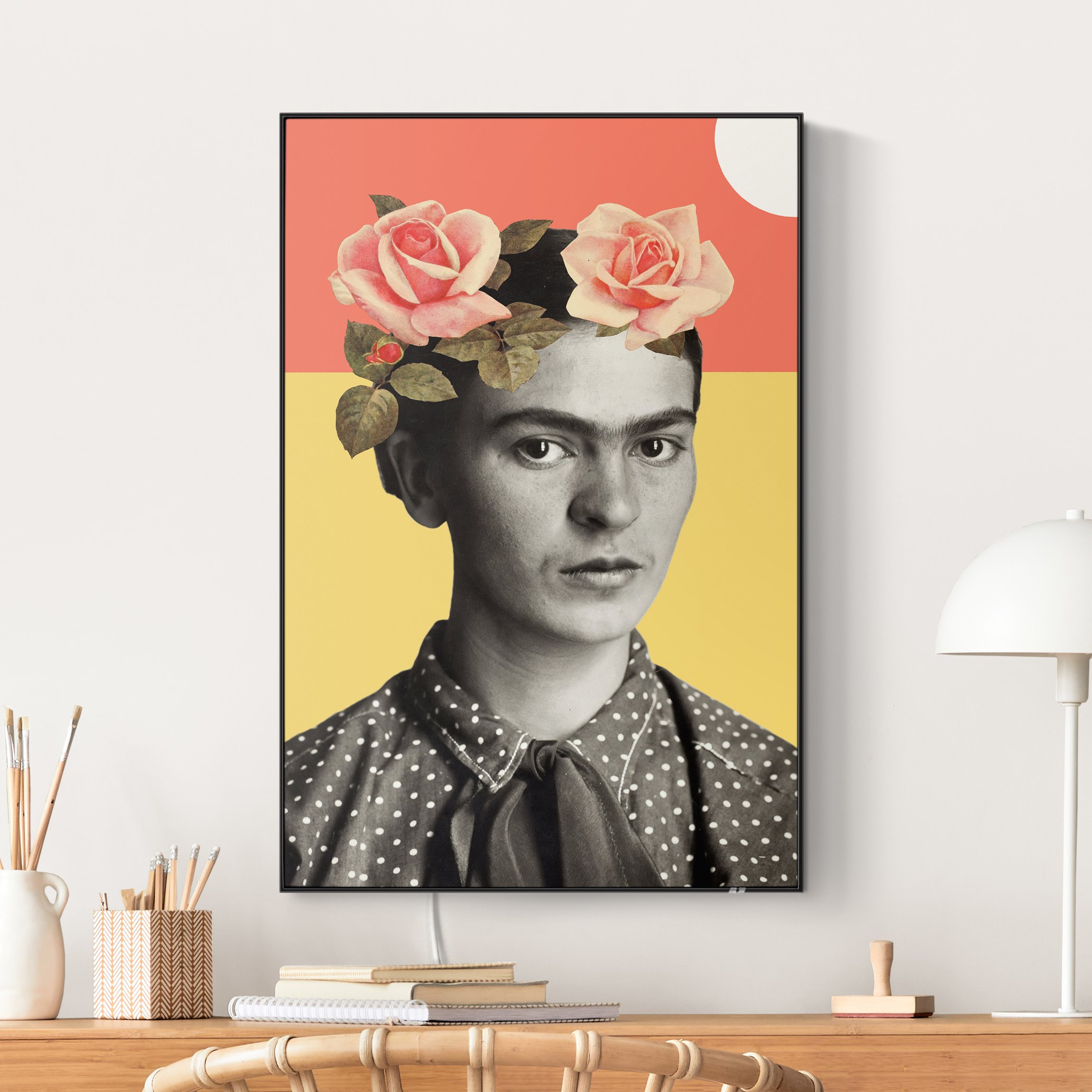 LED-Wechselbild Frida Kahlo - Sonnenuntergang Collage günstig online kaufen