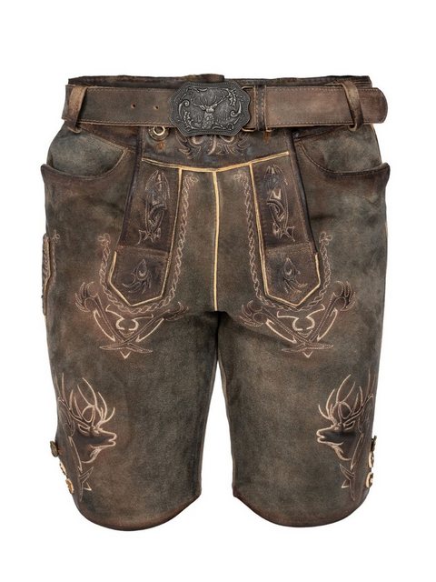 Maddox Trachtenhose Lederhose kurz mit Gürtel URGSEE coffee nappato günstig online kaufen