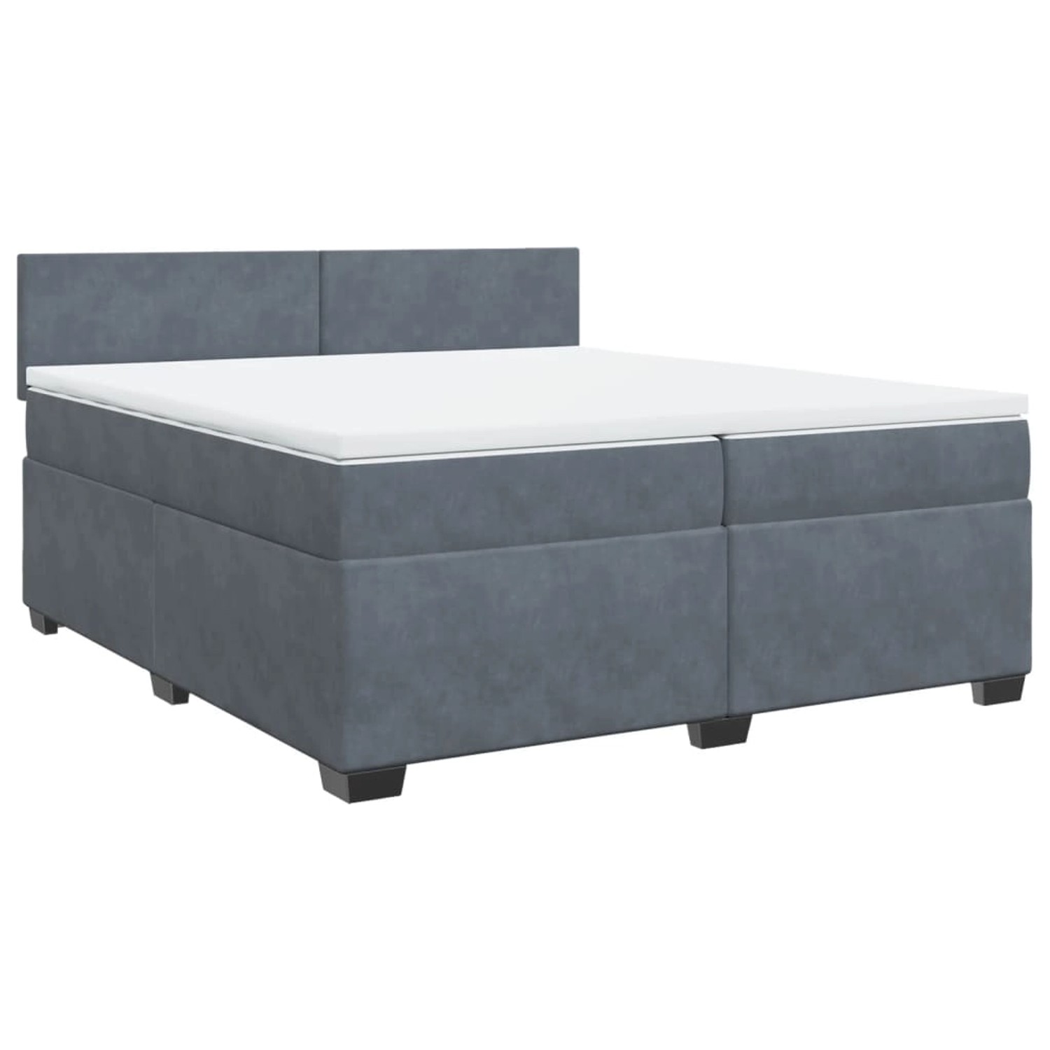 vidaXL Boxspringbett mit Matratze Dunkelgrau 200x200 cm Samt2103220 günstig online kaufen