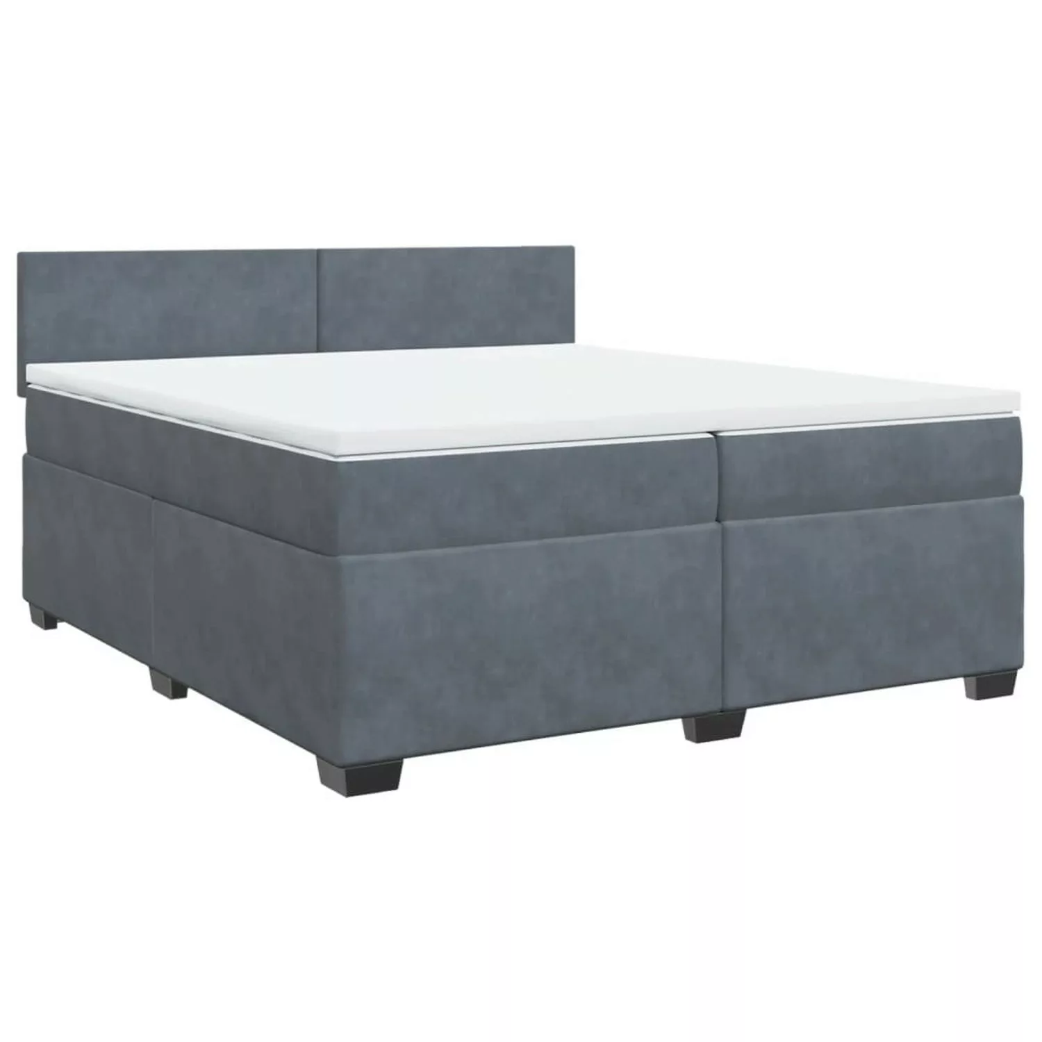 vidaXL Boxspringbett mit Matratze Dunkelgrau 200x200 cm Samt2103220 günstig online kaufen