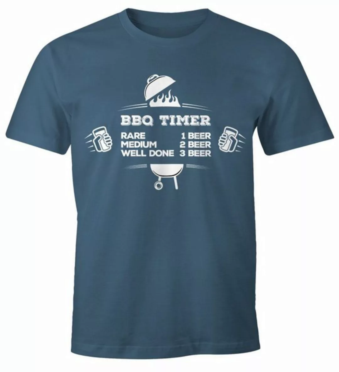 MoonWorks Print-Shirt Herren T-Shirt BBQ Timer Fun-Shirt Grillen Barbecue T günstig online kaufen