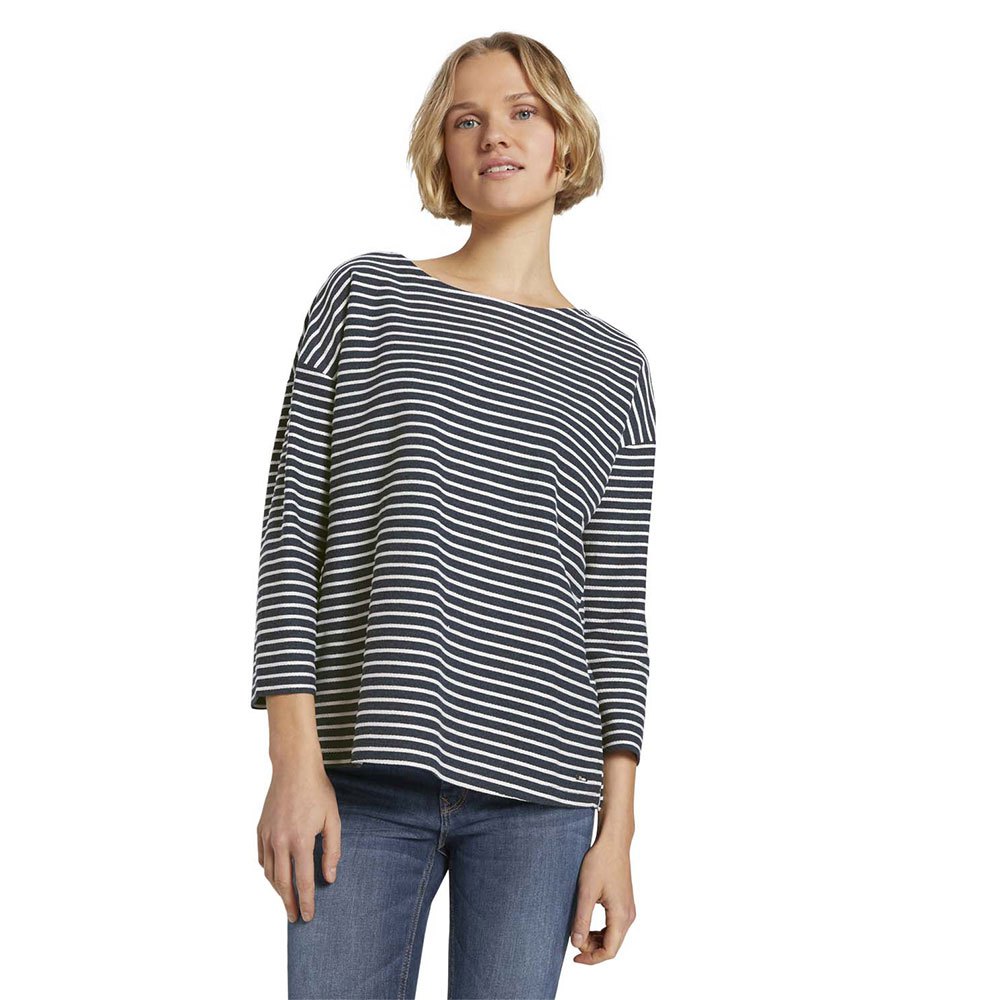 Tom Tailor 1023366 Langarm-t-shirt XS Blue Melange White Stripe günstig online kaufen
