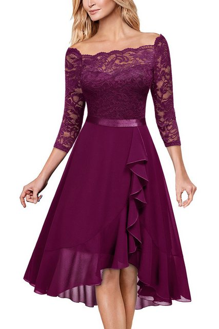 Veltara Cocktailkleid Damen Partykleid Elegant Floral Spitze Rüschen Brautj günstig online kaufen