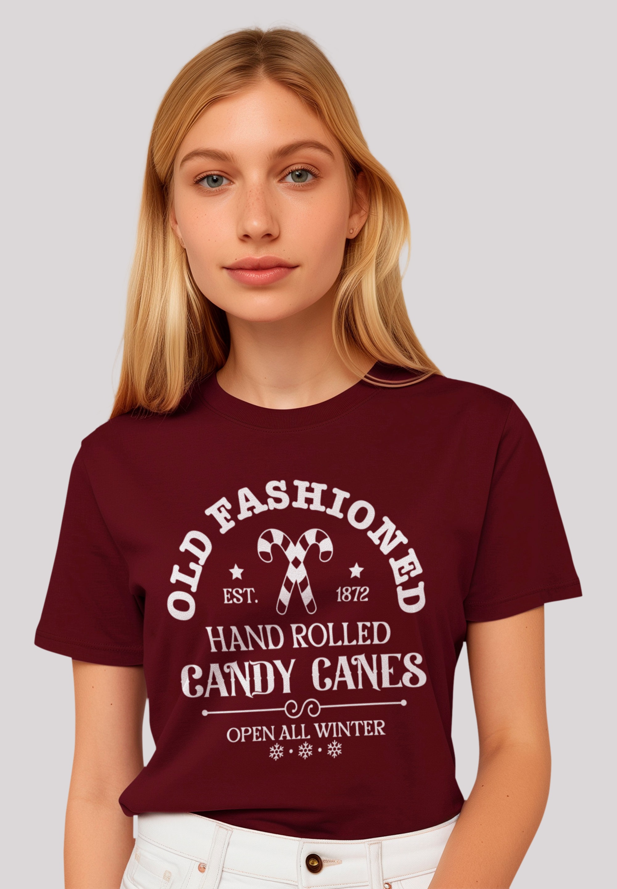 F4NT4STIC T-Shirt "Cany Canes Retro Weihnachts Sign", Premium Qualität günstig online kaufen