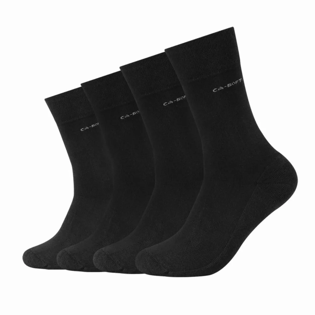 Camano Unisex Socken - Walk Socks, einfarbig, 4er Pack Schwarz 43-46 günstig online kaufen