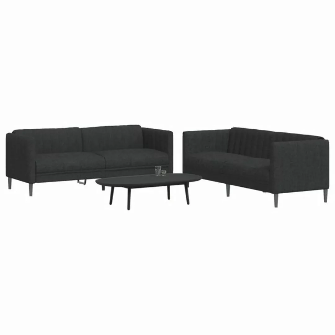 vidaXL Sofa 2-tlg. Sofagarnitur Schwarz Stoff günstig online kaufen