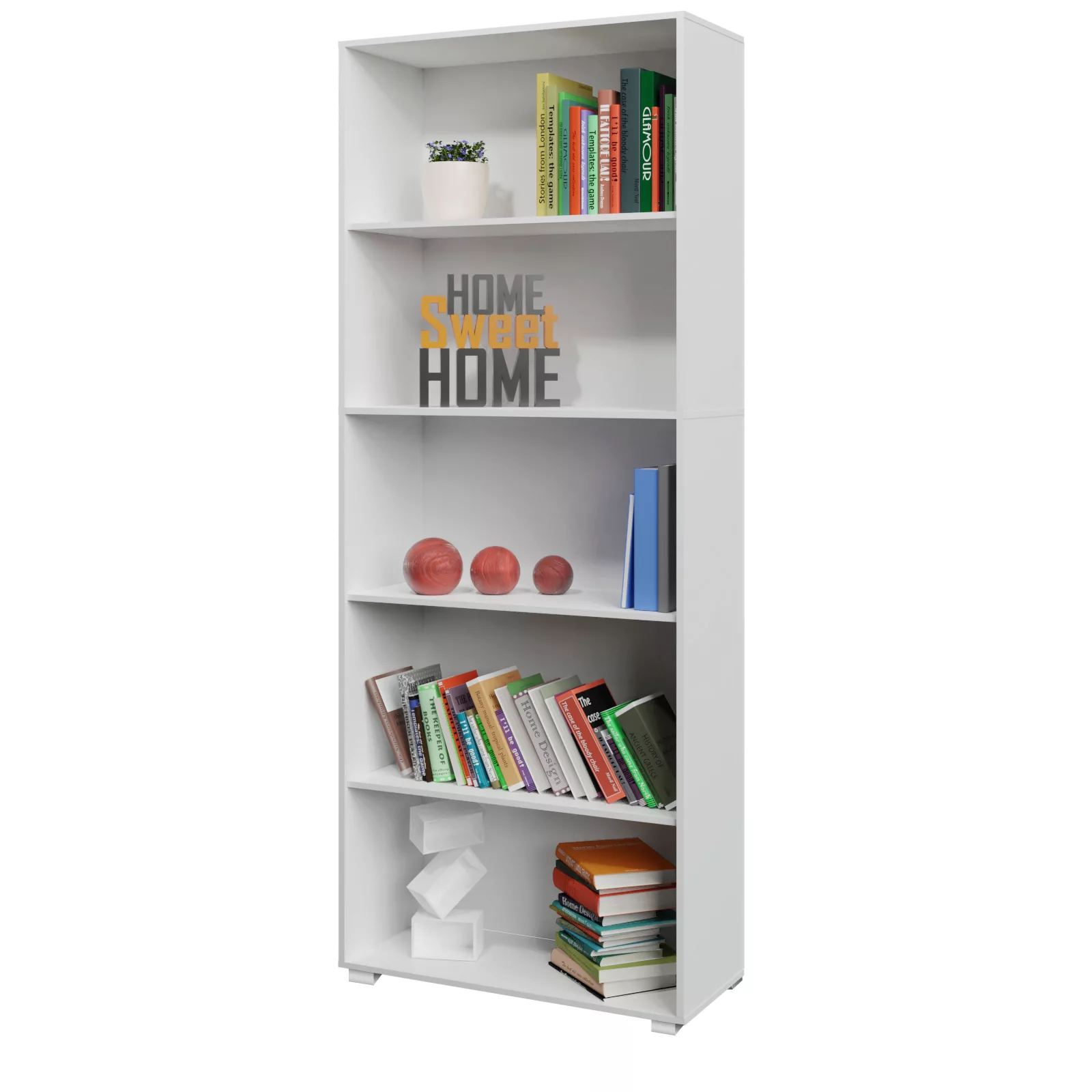 Casaria Bücherregal Vela, Weiß Holz 5 günstig online kaufen