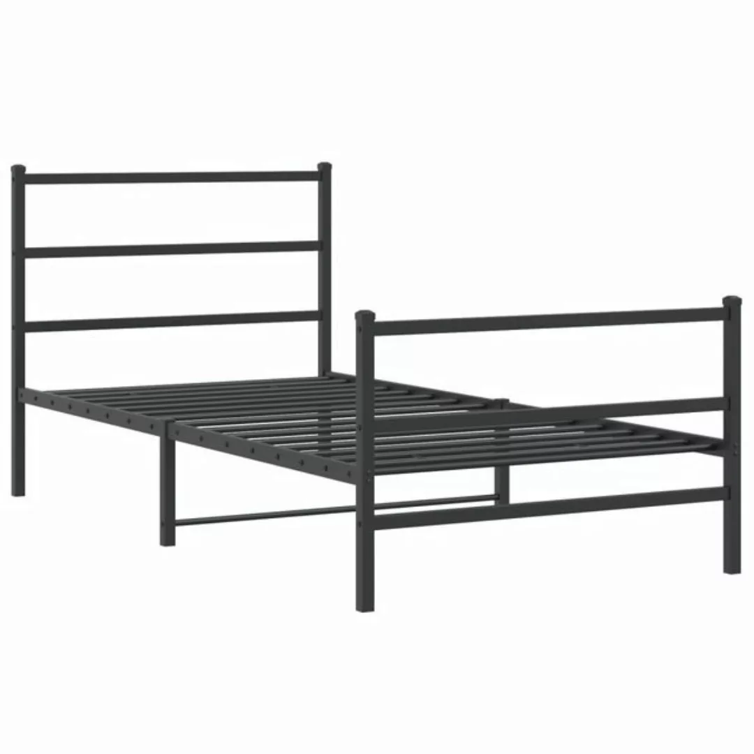 furnicato Bettgestell mit Kopf- und Fußteil Metall Schwarz 100x190 cm (1-tl günstig online kaufen