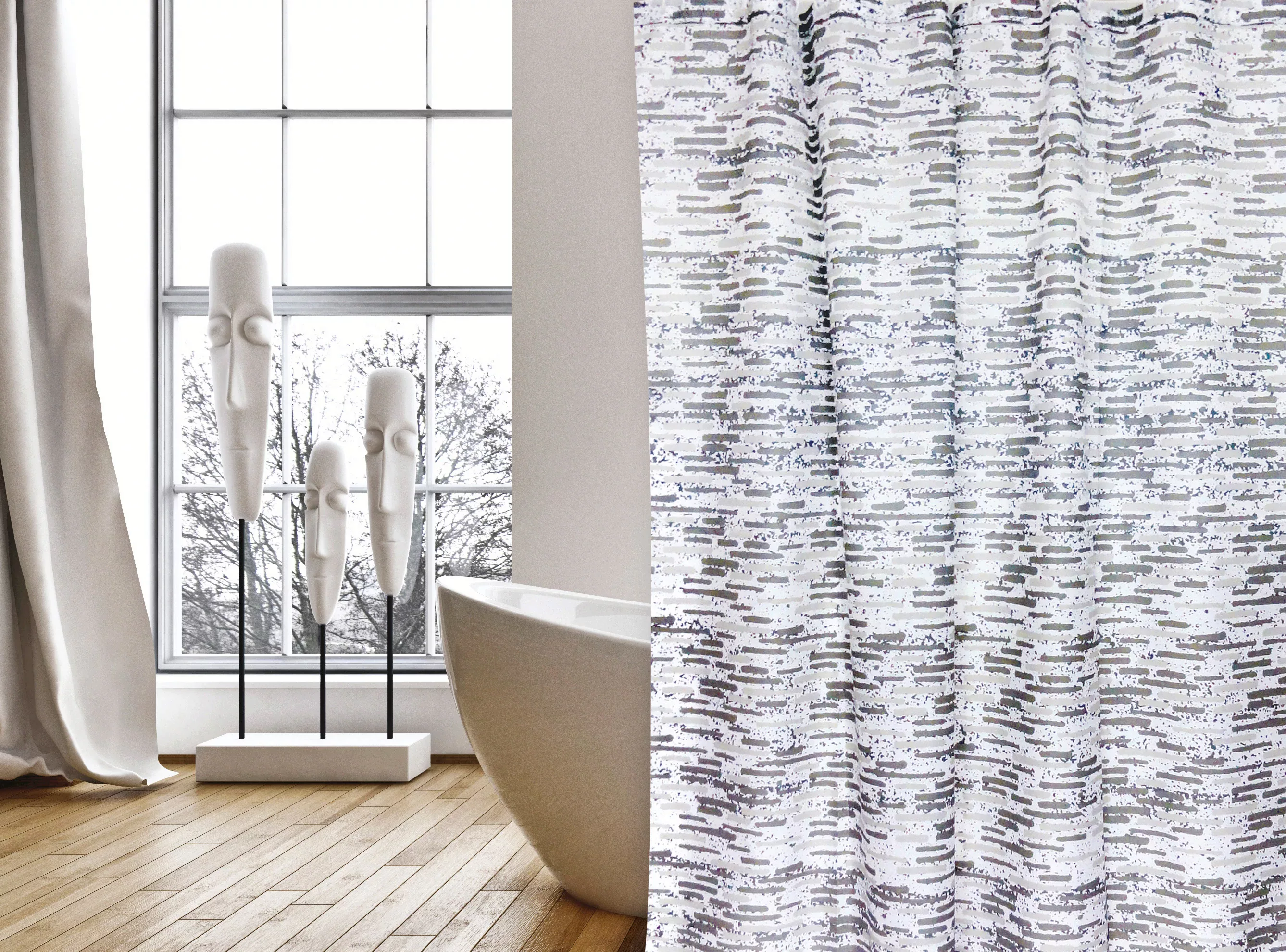 MSV Duschvorhang "Briques", Höhe 200 cm günstig online kaufen