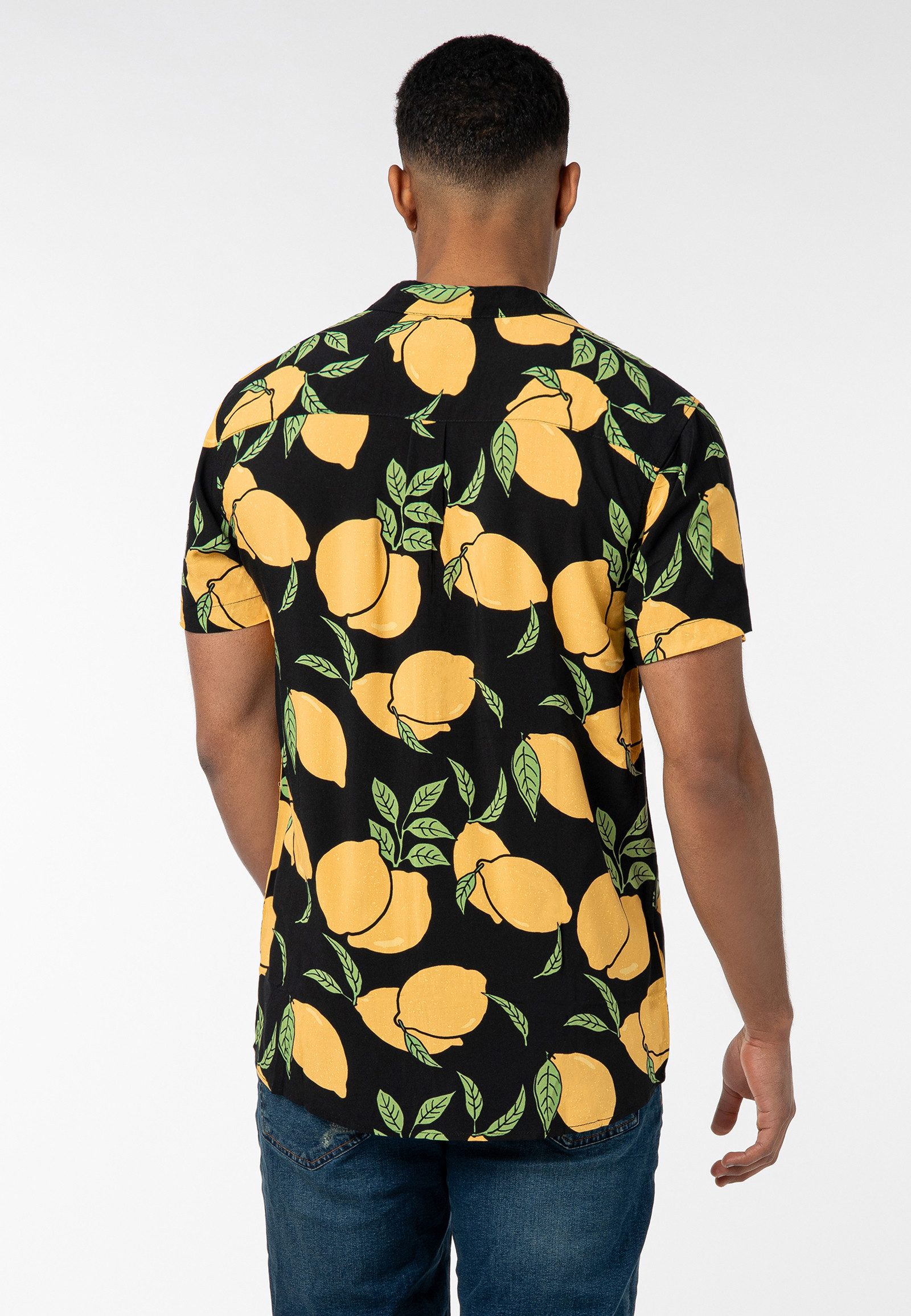 Urban Surface Kurzarmhemd Herren Freizeithemd Allover-Print günstig online kaufen