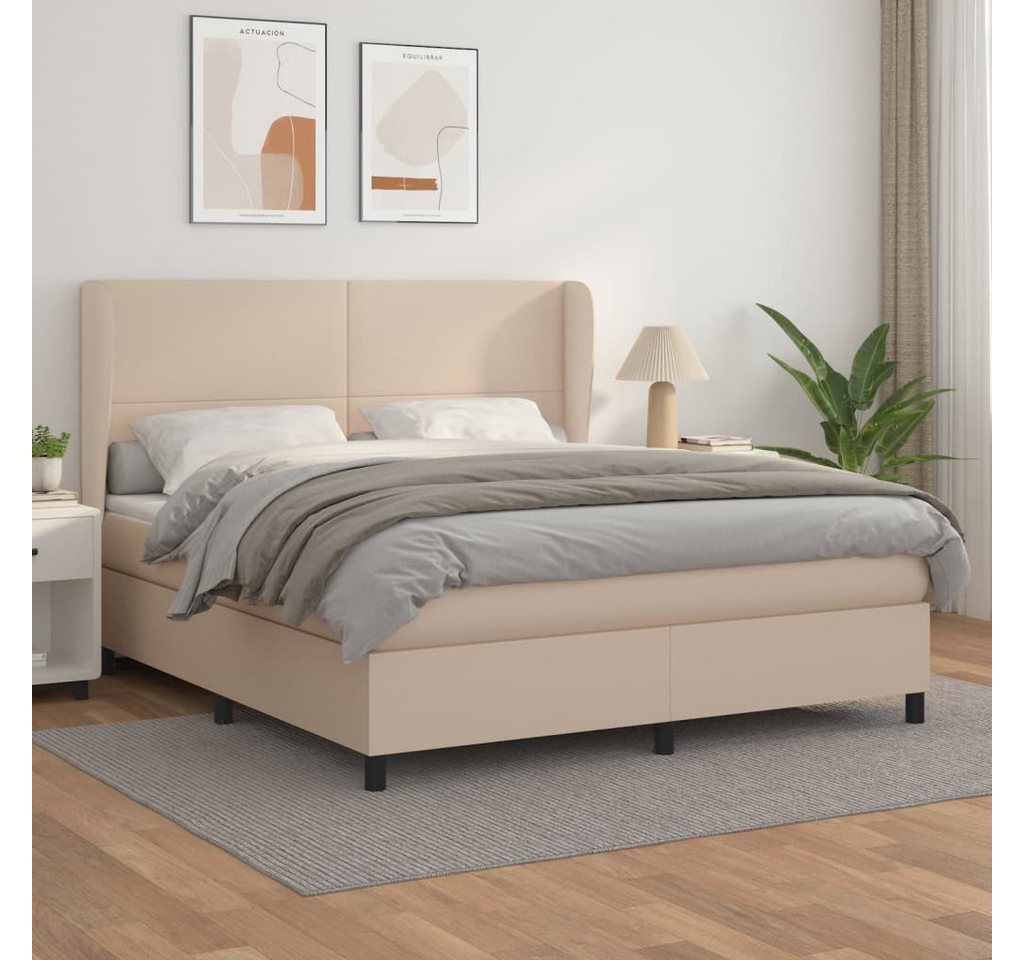 vidaXL Boxspringbett Bett Boxspringbett mit Matratze & Topper Kunstleder ve günstig online kaufen