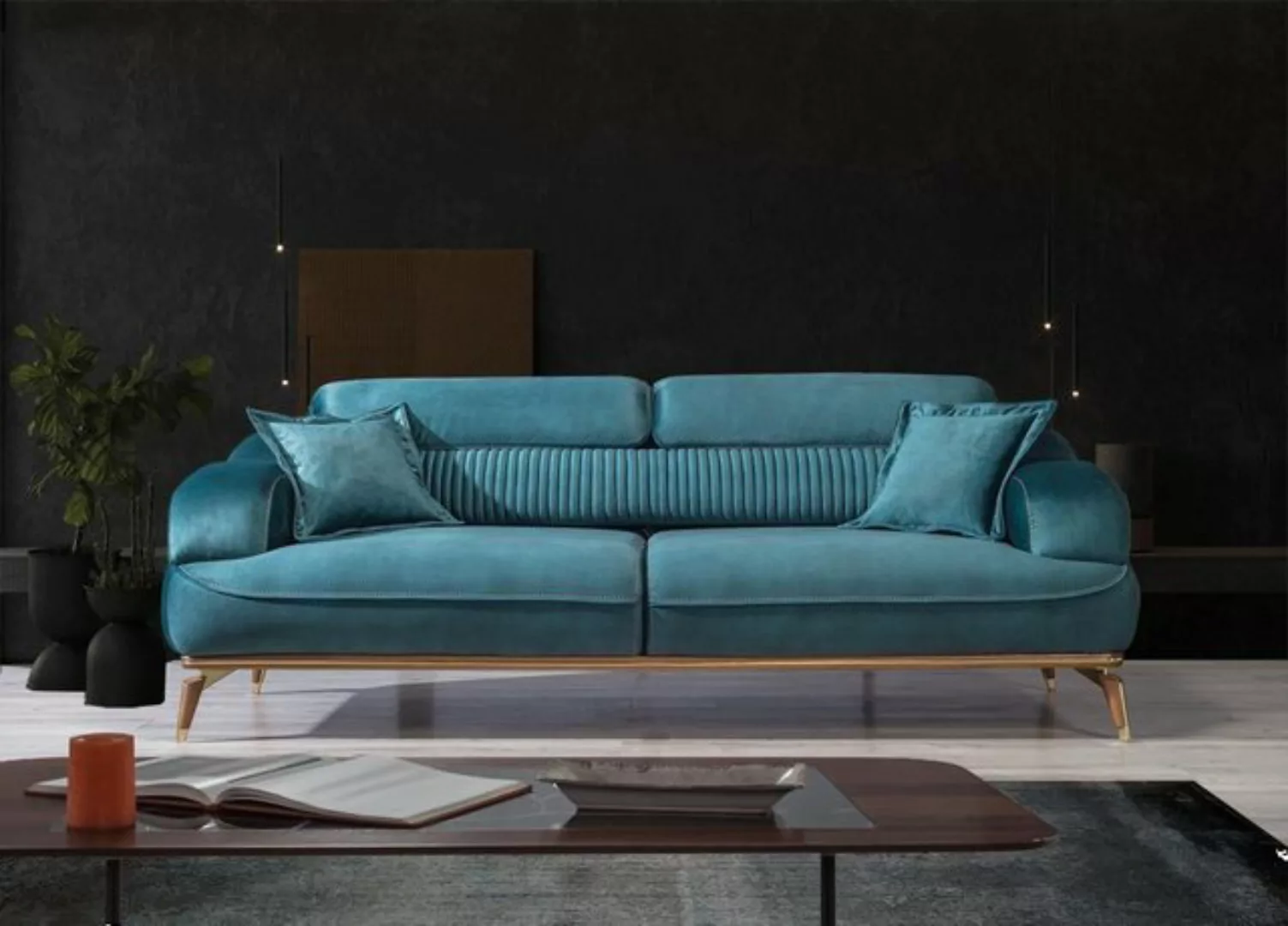 Xlmoebel Sofa Zeitgemäßes Drei-Sitzer-Sofa für das Wohnzimmer, elegante Pol günstig online kaufen