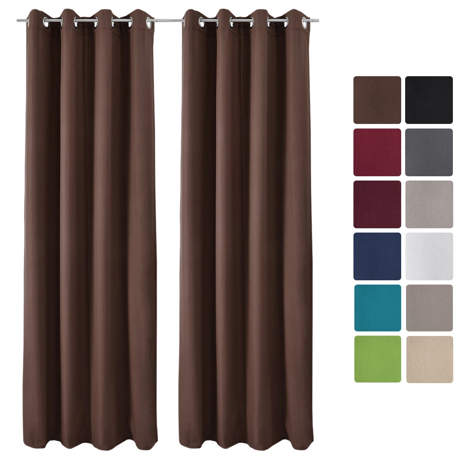 Beautissu Amelie TO Vorhang mit Öse 140x245cm Braun 2tlg günstig online kaufen