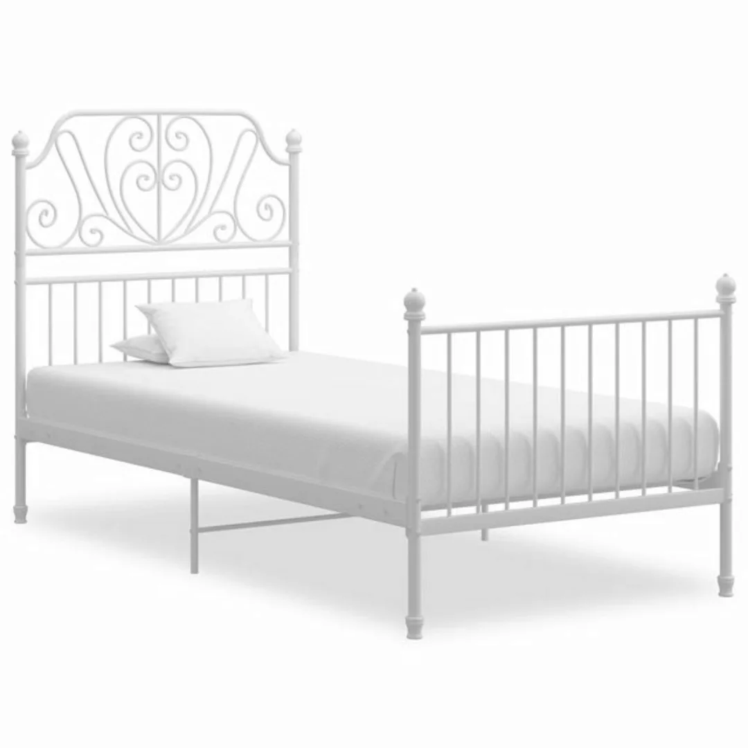 furnicato Bett Bettgestell Weiß Metall 90x200 cm günstig online kaufen