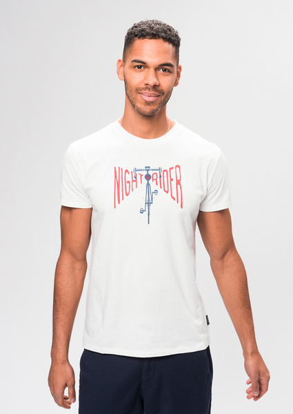 Print T-shirt #Nightrider Aus Bio Baumwolle Schwarz | Casual T-shirt #Night günstig online kaufen