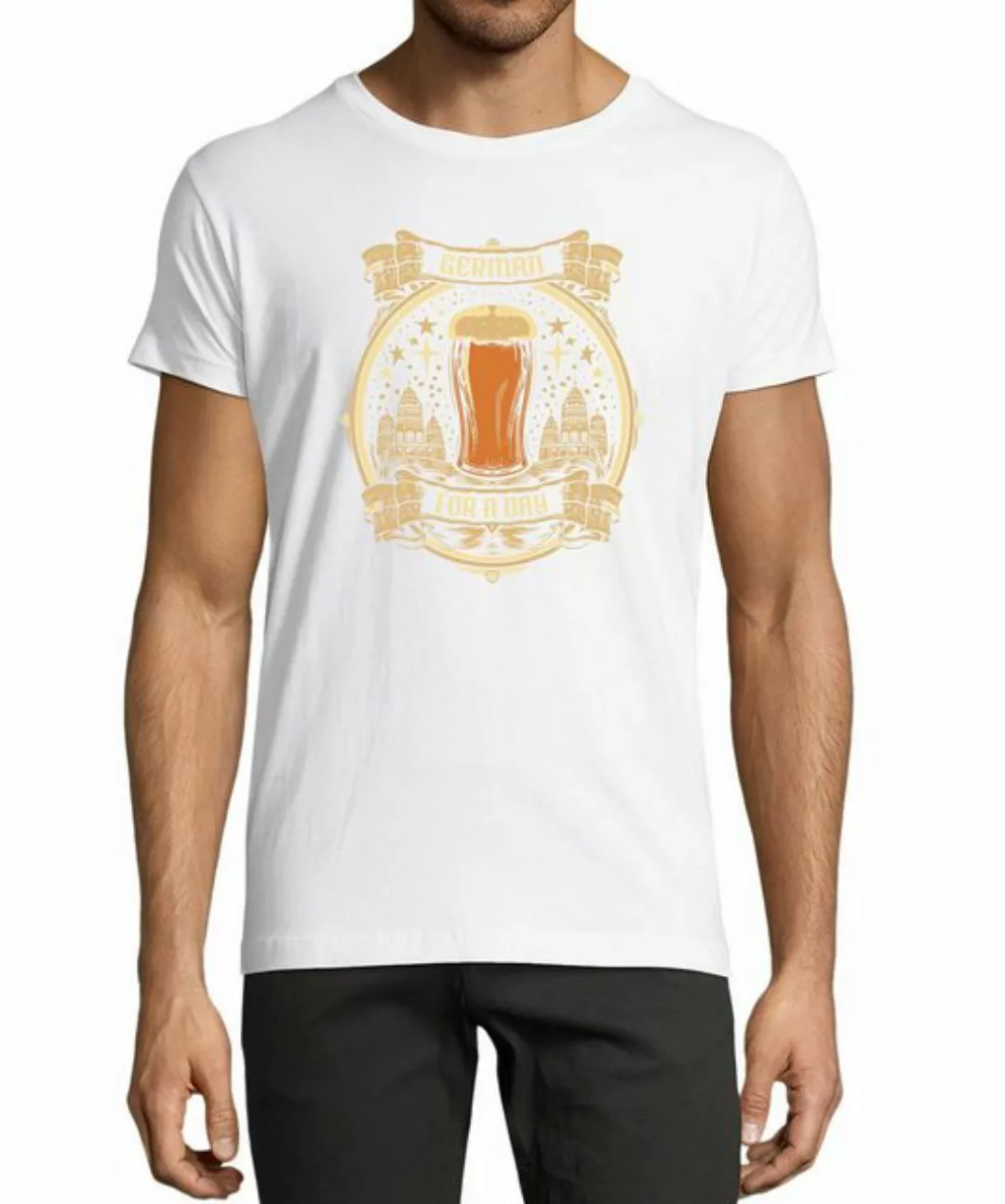 MyDesign24 T-Shirt Herren Fun Print Shirt - Trinkshirt Bierglas mit German günstig online kaufen