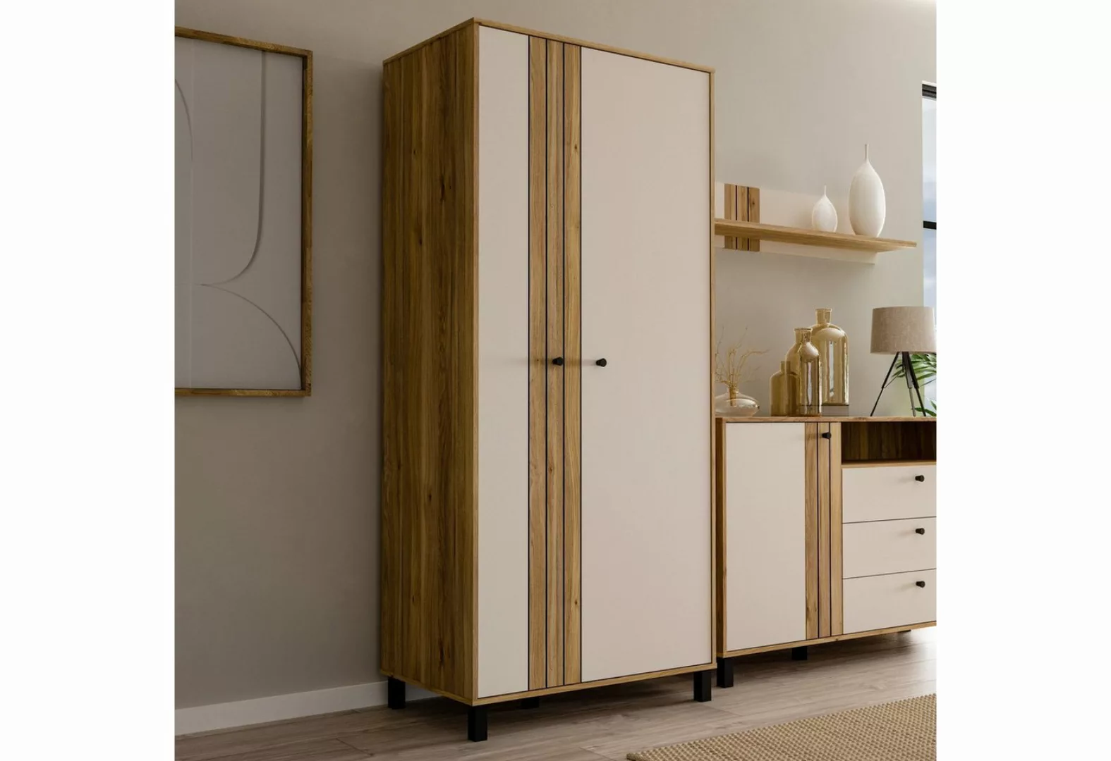 FORTE Highboard "Killarney", Schrank, Stauraum, Soft Close, Kleiderstange günstig online kaufen