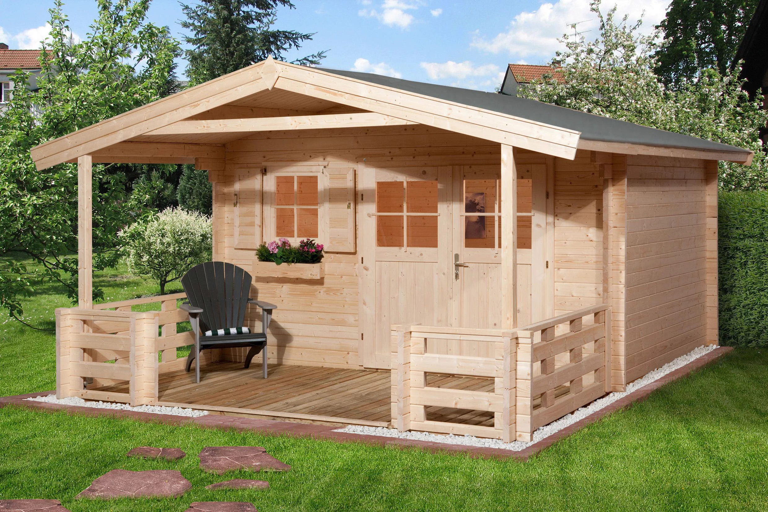 Weka Holz-Gartenhaus Satteldach Unbehandelt 510 cm günstig online kaufen