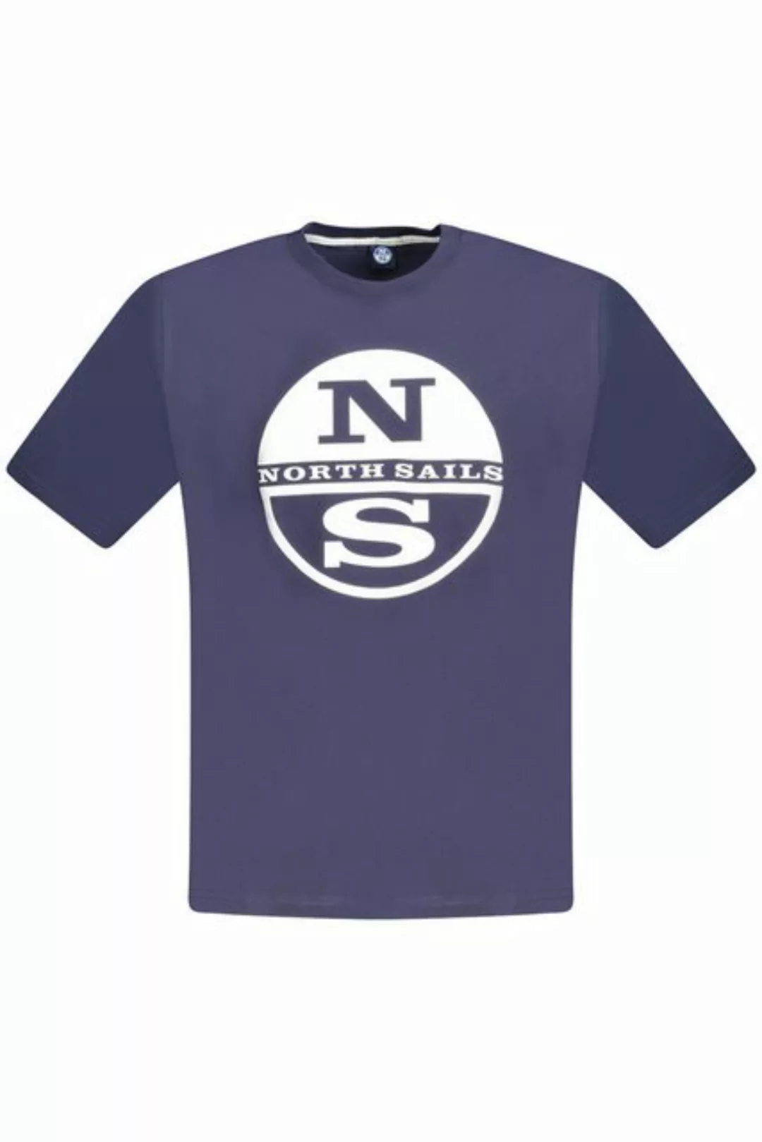 North Sails T-Shirt Herren Kurzarm T-Shirt Blau mit Logo und Rundhals - günstig online kaufen