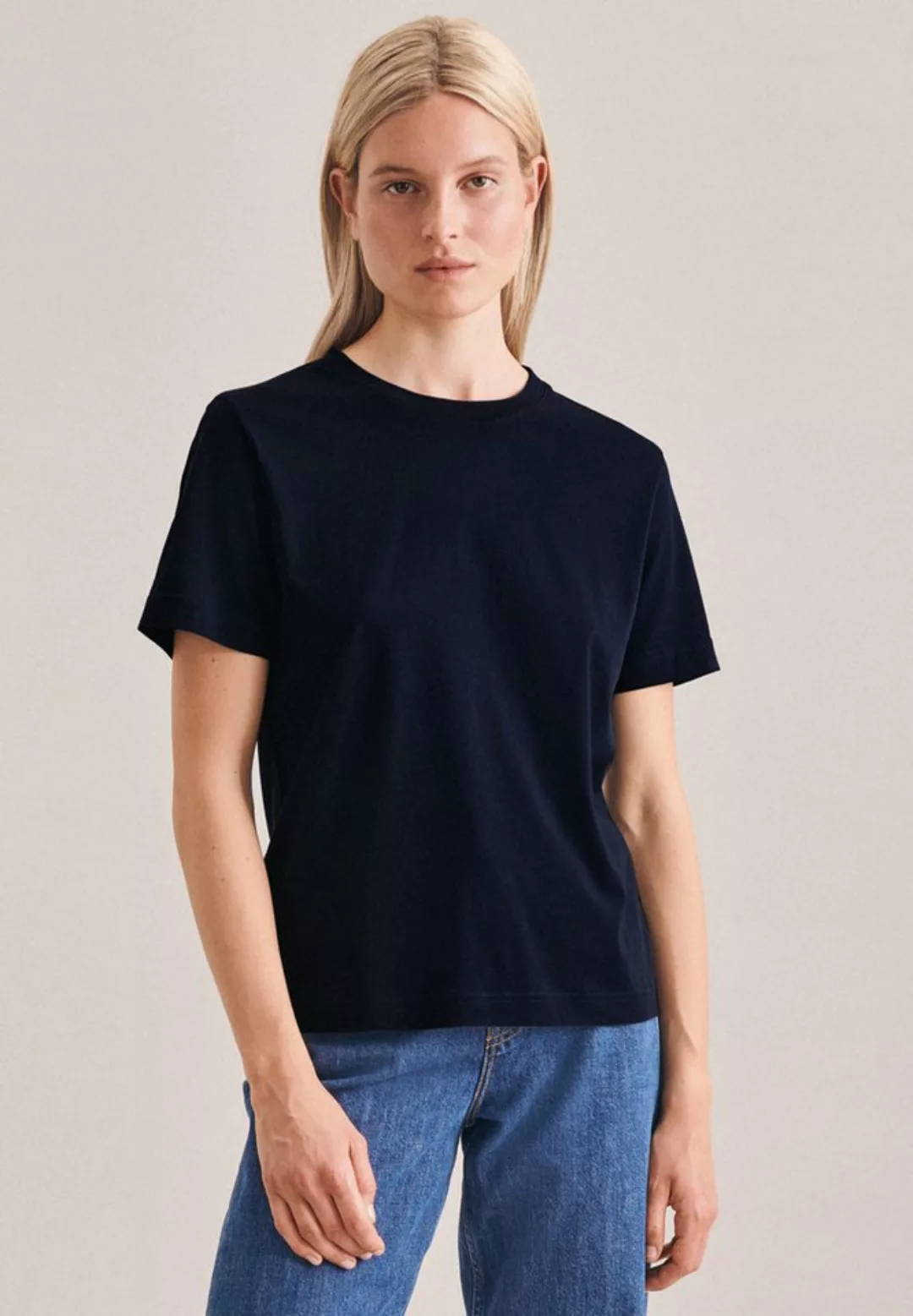 seidensticker T-Shirt Schwarze Rose Kurzarm Rundhals Uni günstig online kaufen