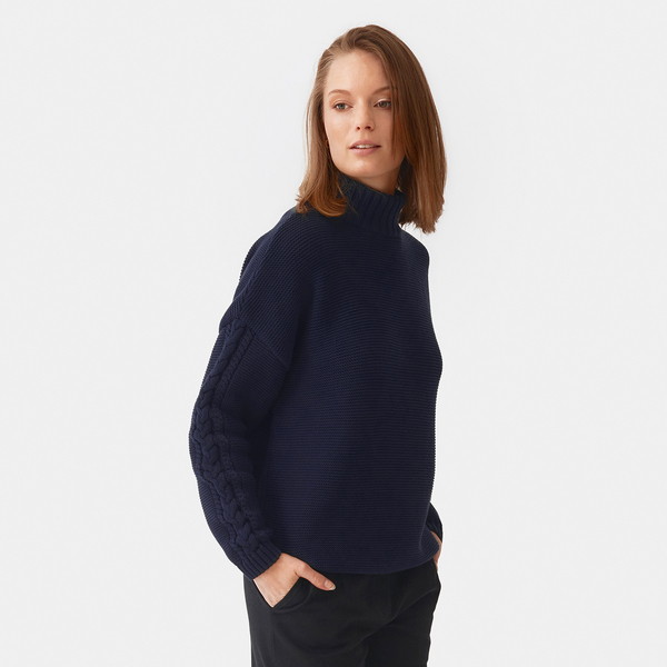 Gestrickter Zopf Detail Pullover günstig online kaufen
