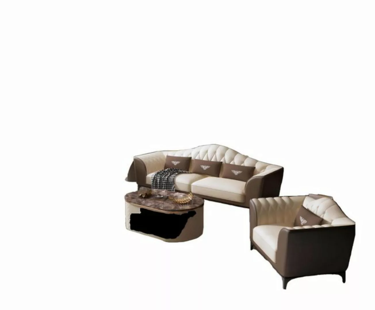 JVmoebel Sofa Komplett Set Sofagarnitur 3+2+1 Design Ledersofa, Made in Eur günstig online kaufen