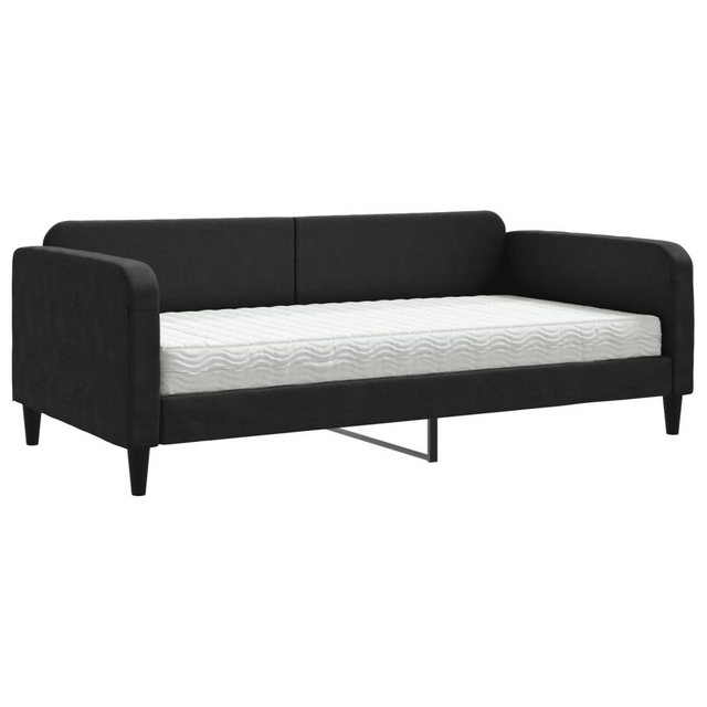 vidaXL Gästebett Gästebett Tagesbett mit Matratze Schwarz 100x200 cm Stoff günstig online kaufen