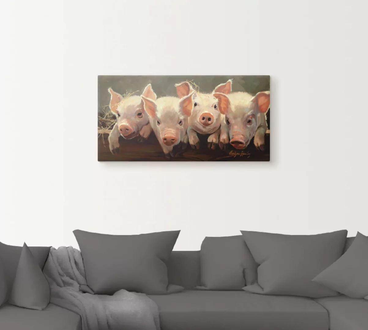Artland Wandbild "Das große Grunzen", Haustiere, (1 St.), als Alubild, Outd günstig online kaufen