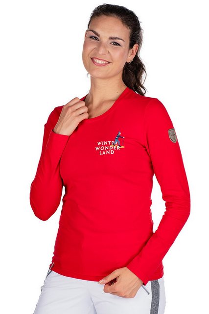 Almgwand Rundhalspullover Longsleeve Damen - GRUNDLALM - rot günstig online kaufen