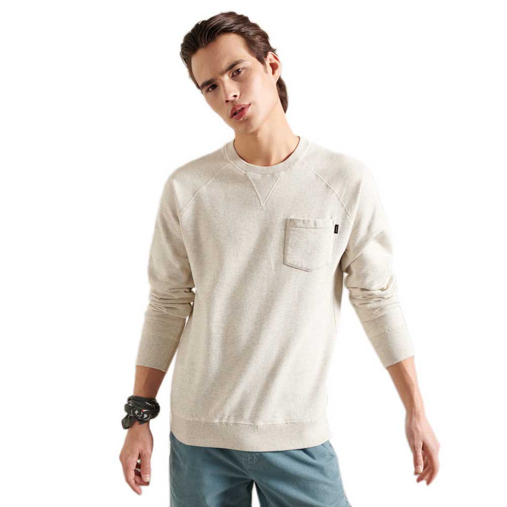 Superdry La Beach Pkt Crew Pullover L Cadet Grey Marl günstig online kaufen