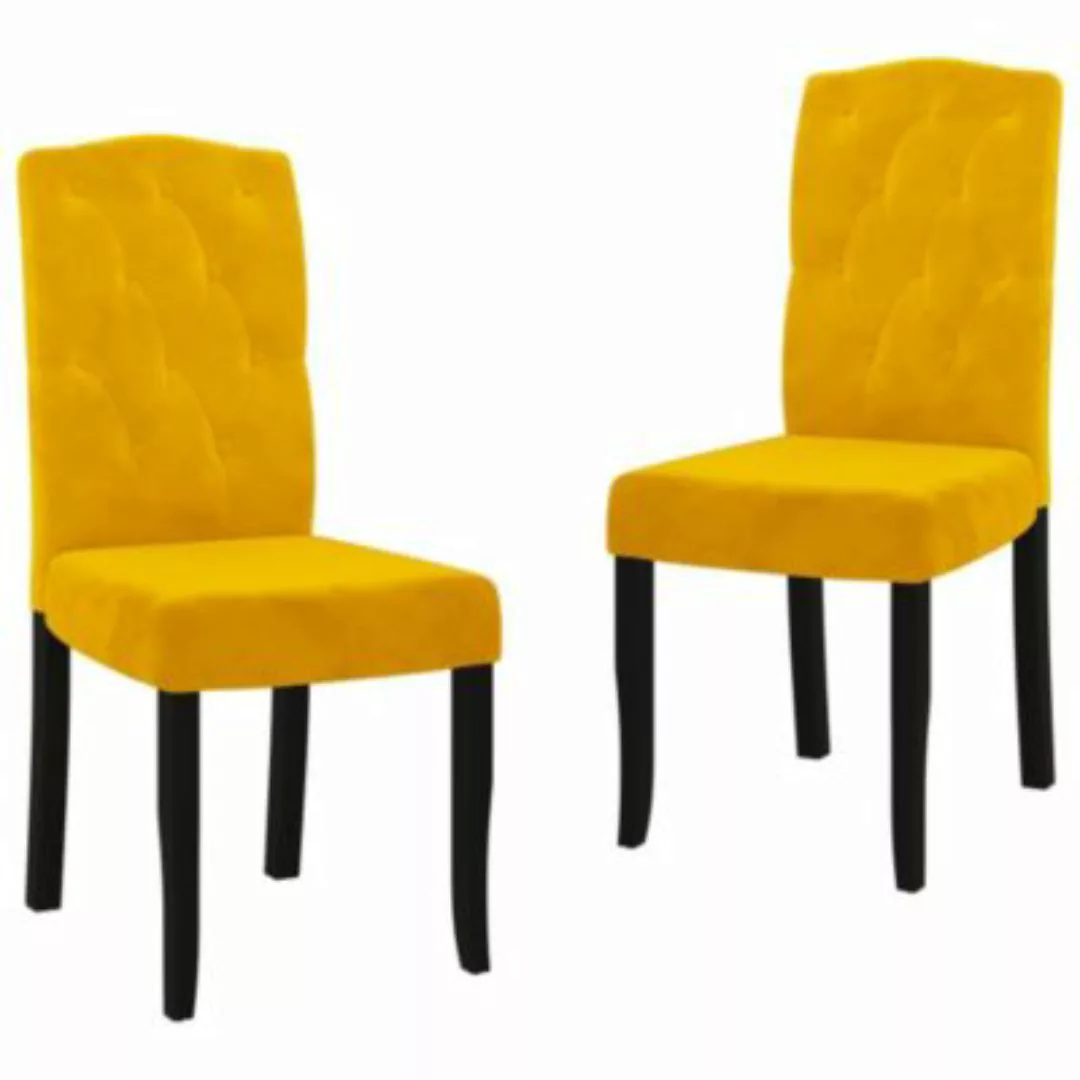 vidaXL Esszimmerstühle 2 Stk. Gelb Samt Esszimmerstuhl gelb günstig online kaufen