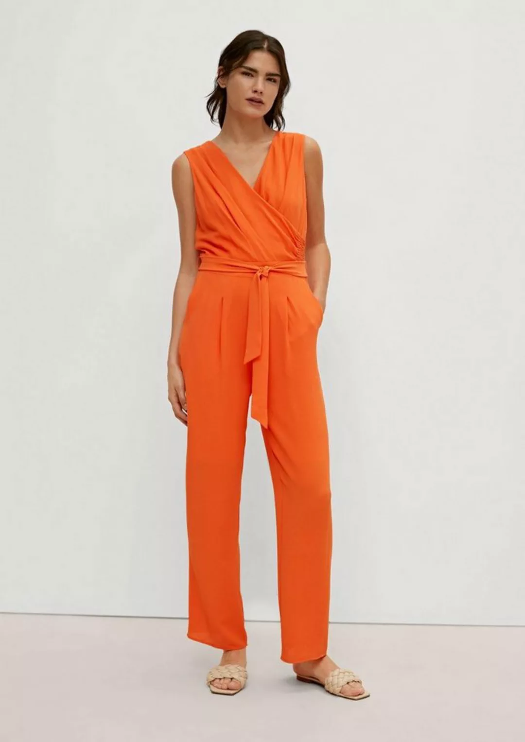 Comma Overall Jumpsuit mit Crêpestruktur Raffung günstig online kaufen