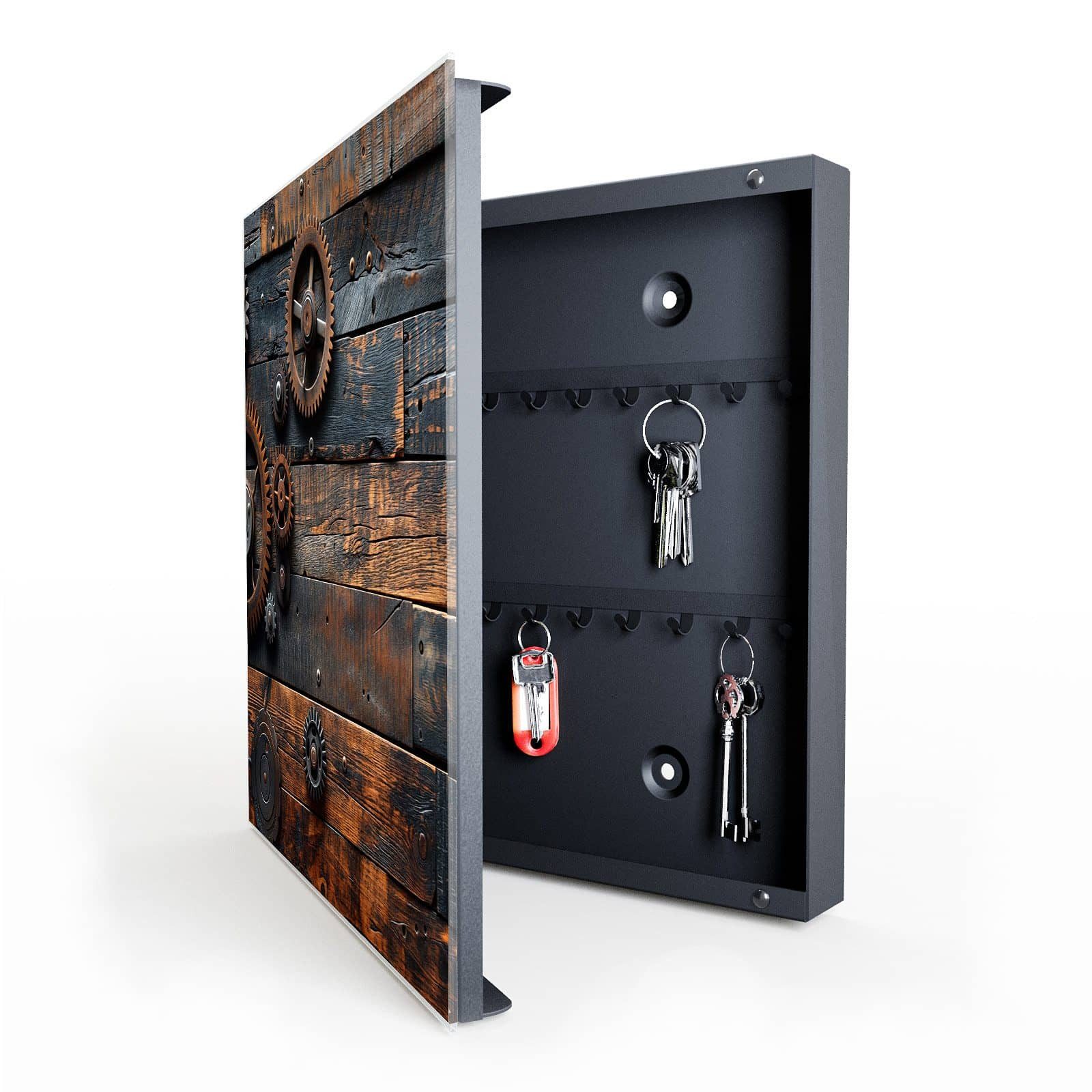 Primedeco Schlüsselkasten Magnetpinnwand mit Glasfront Holz günstig online kaufen