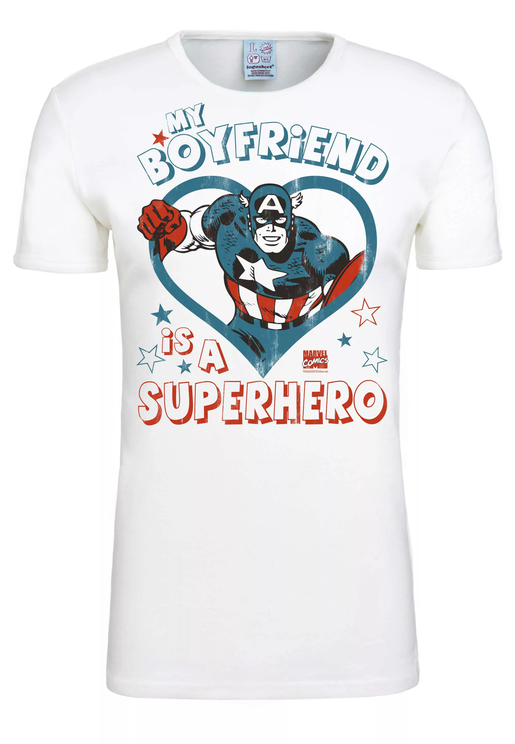 LOGOSHIRT T-Shirt "Marvel - My Boyfriend Is A Superhero", mit lizenzierten günstig online kaufen