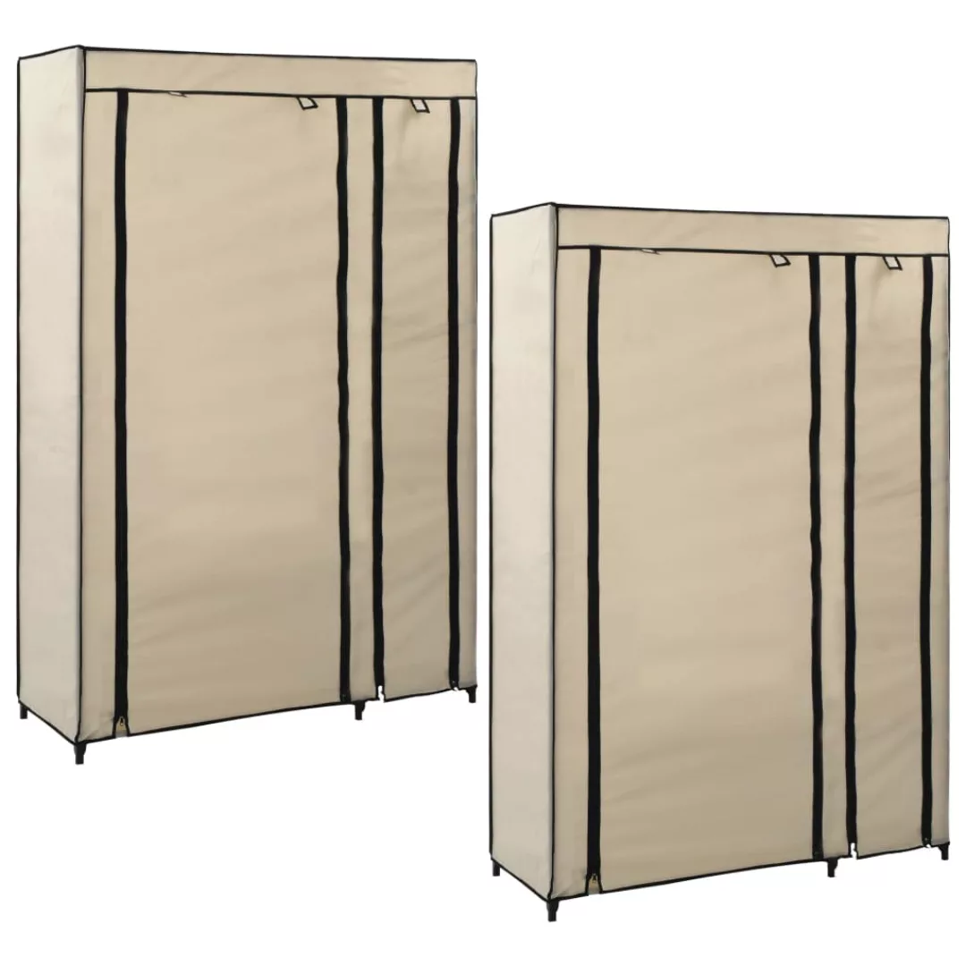 vidaXL Kleiderschrank Kleiderschrank Faltschränke 2 Stk Creme 110x45x175 cm günstig online kaufen