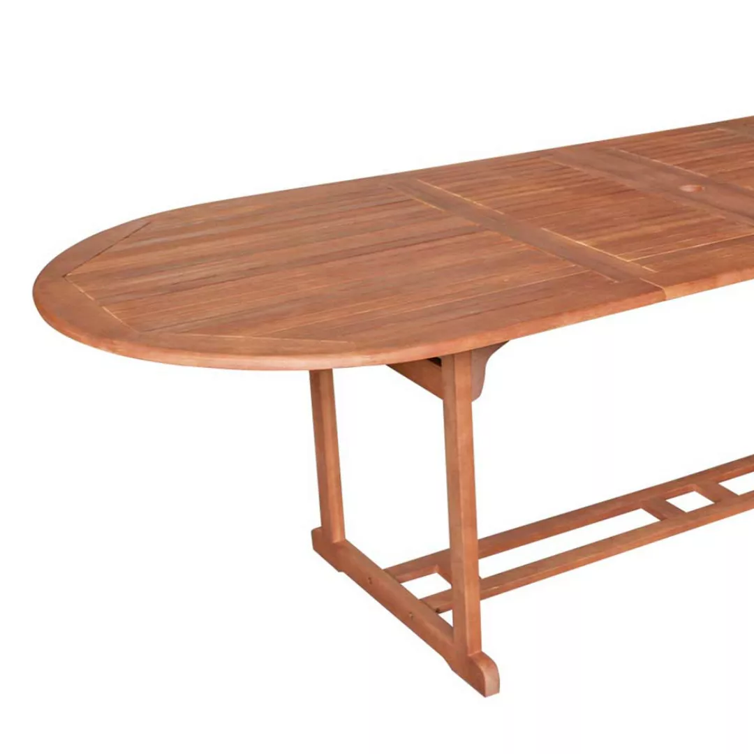 Ausziehbarer Gartentisch aus Eukalyptusholz massiv oval günstig online kaufen