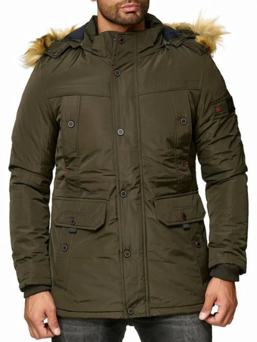 Reslad Winterjacke Herren Jacke Winter-Jacke Herren-Parka Kapuzen-Jacke Fel günstig online kaufen