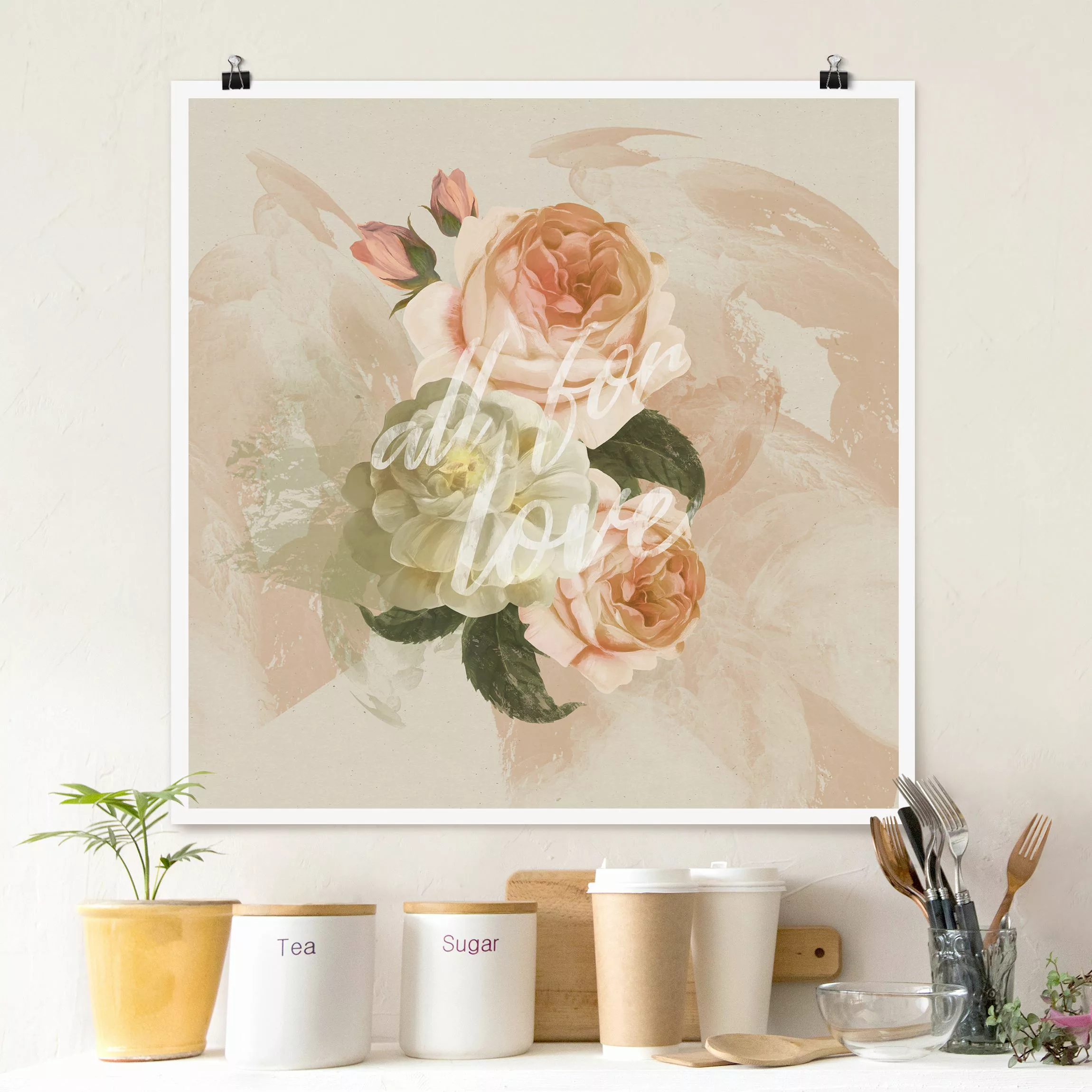 Poster Roses - All for Love günstig online kaufen