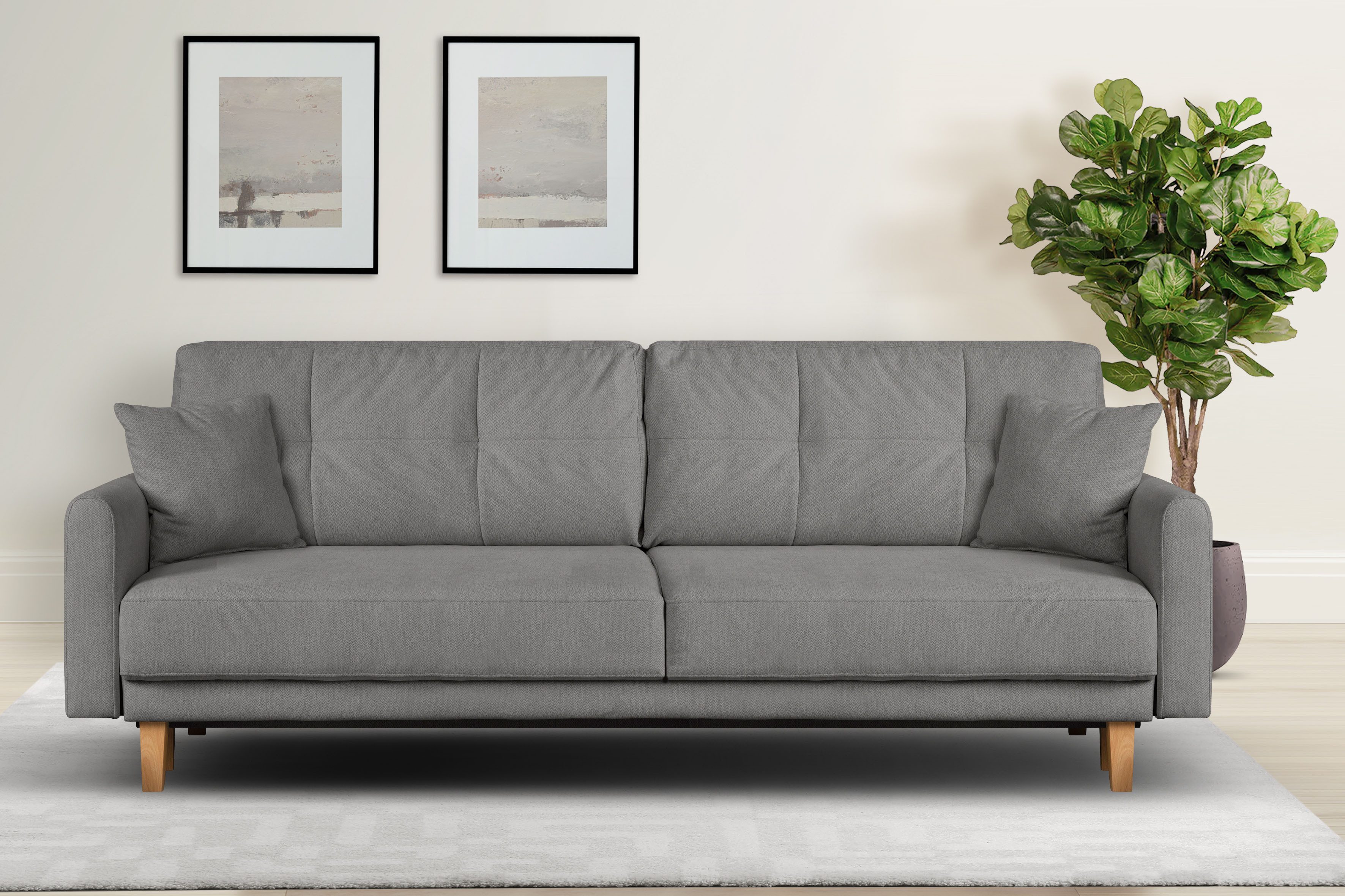 Home affaire 3-Sitzer "TRIPLO optionale Schlafsofa mit Bettkasten, Maße B/T günstig online kaufen