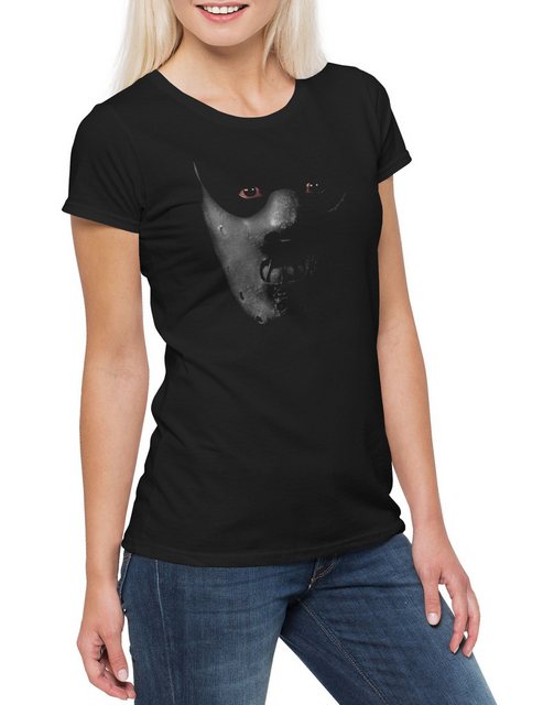 Urban Backwoods Print-Shirt Hannibal Mask Damen T-Shirt Schweigen Face Der günstig online kaufen