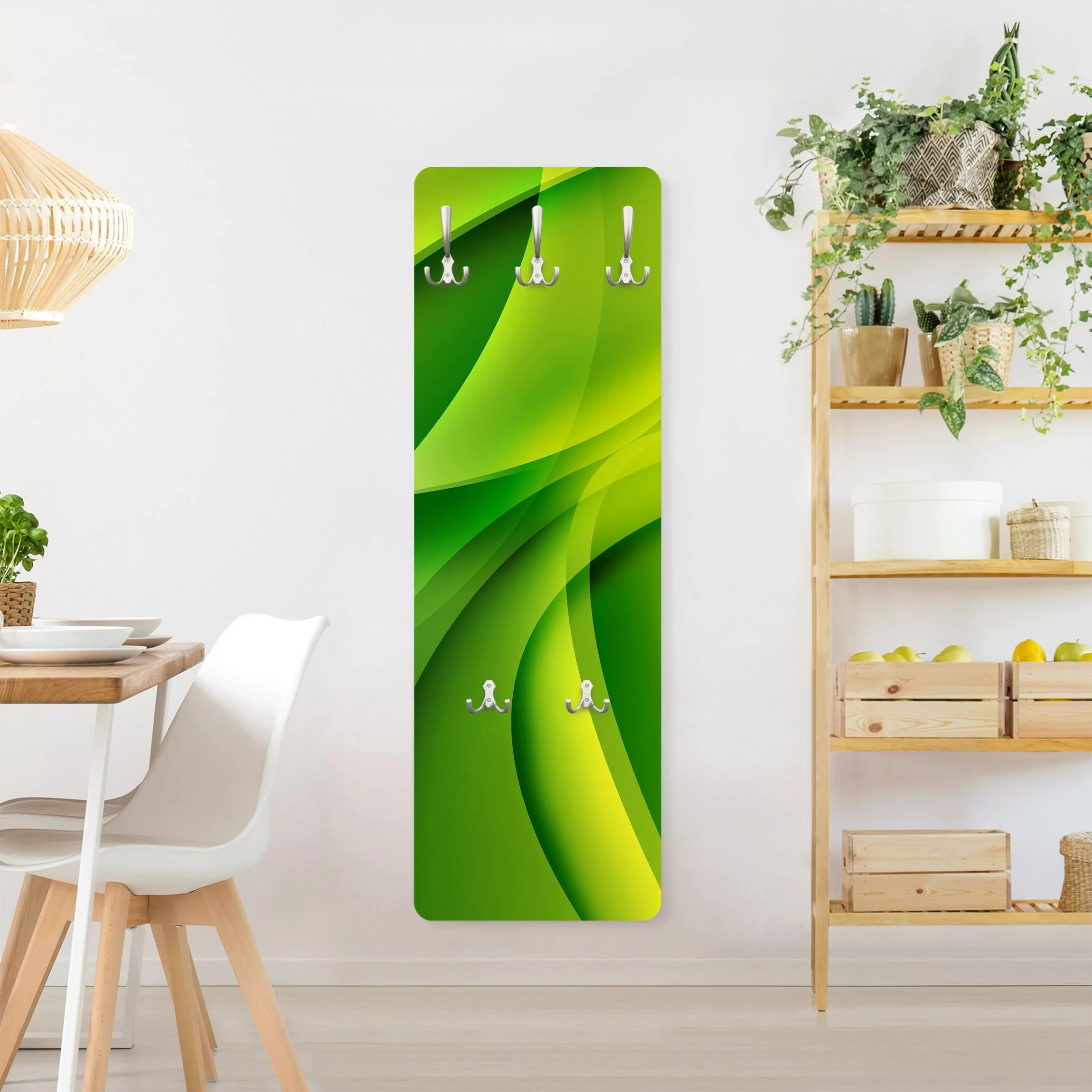 Wandgarderobe Holzpaneel Abstrakt Green Composition günstig online kaufen