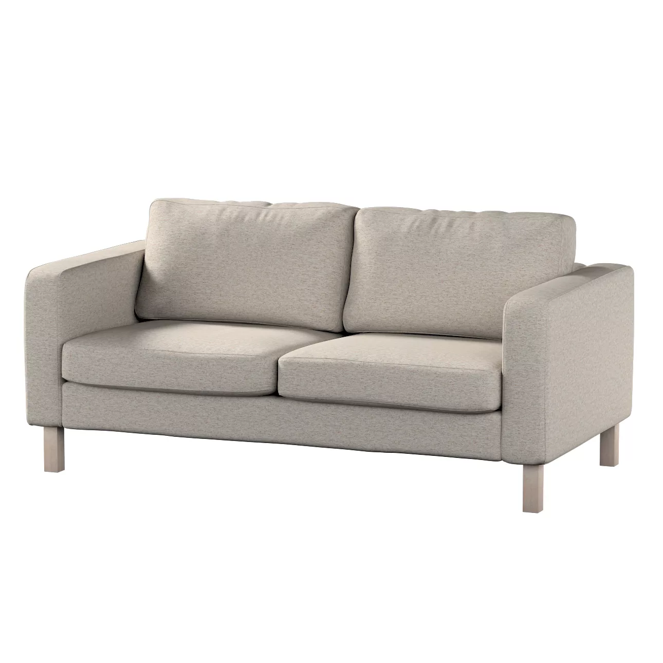 Bezug für Karlstad 2-Sitzer Sofa nicht ausklappbar, grau-beige, Sofahusse, günstig online kaufen