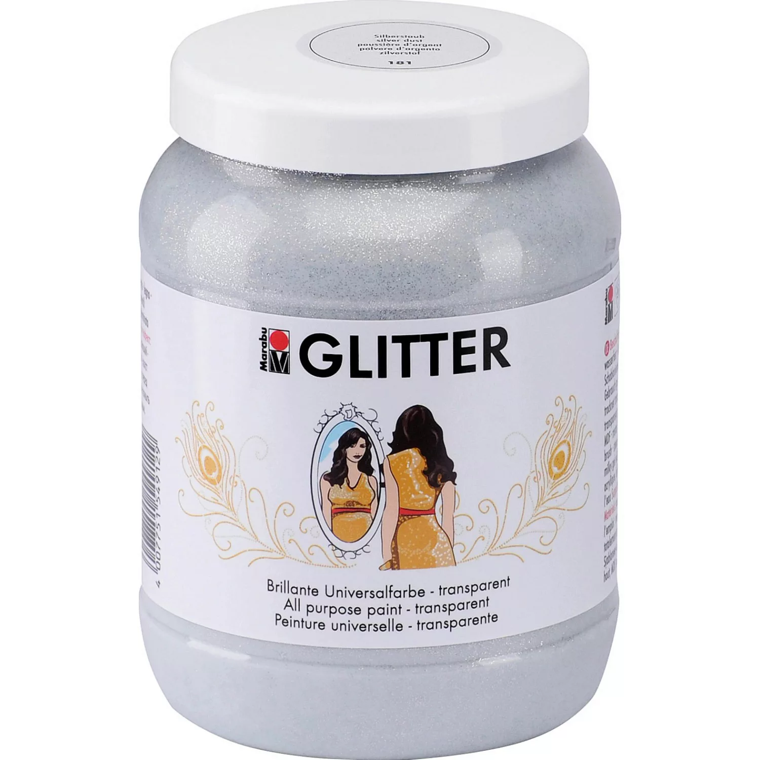 Marabu Glitter transparent 1,5 l Silberstaub günstig online kaufen