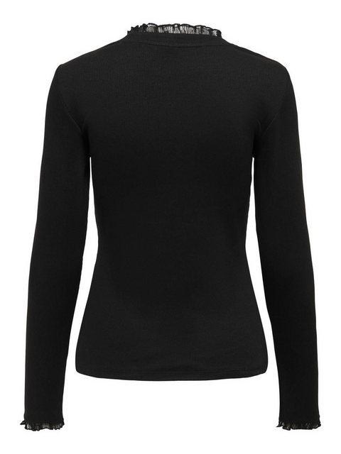 ONLY Shirttop Langarmshirt Rundhals Baumwolle Spitzen-Detail regular 7916 i günstig online kaufen