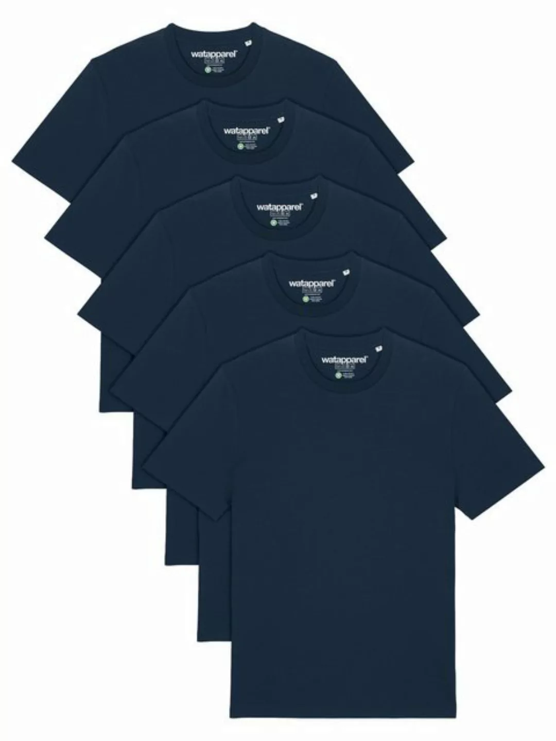 wat? Apparel T-Shirt 5er Multipack Bio Basic T-Shirt French Navy günstig online kaufen