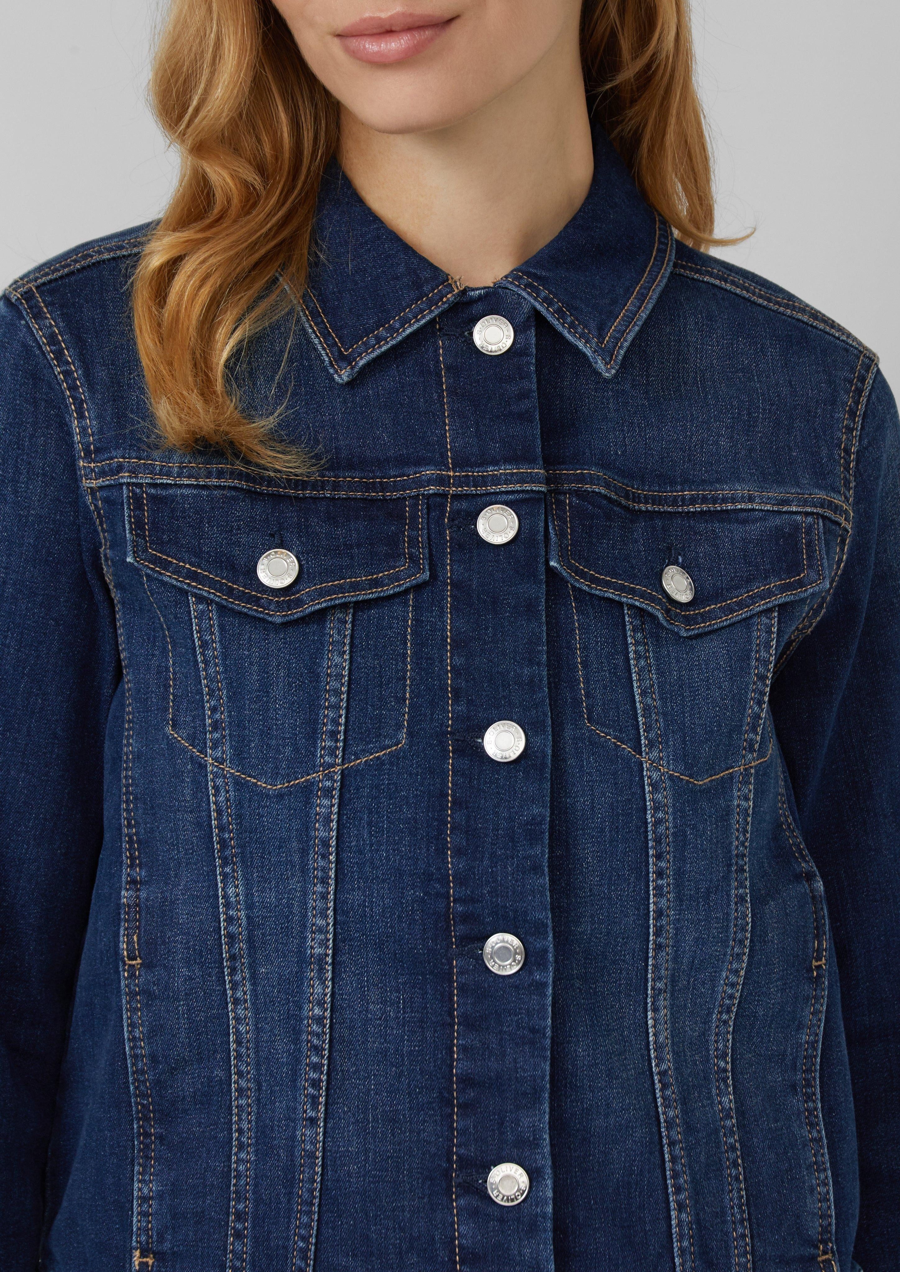 s.Oliver Funktionsjacke Elastische Slim-Fit-Jeansjacke aus Baumwollmix günstig online kaufen