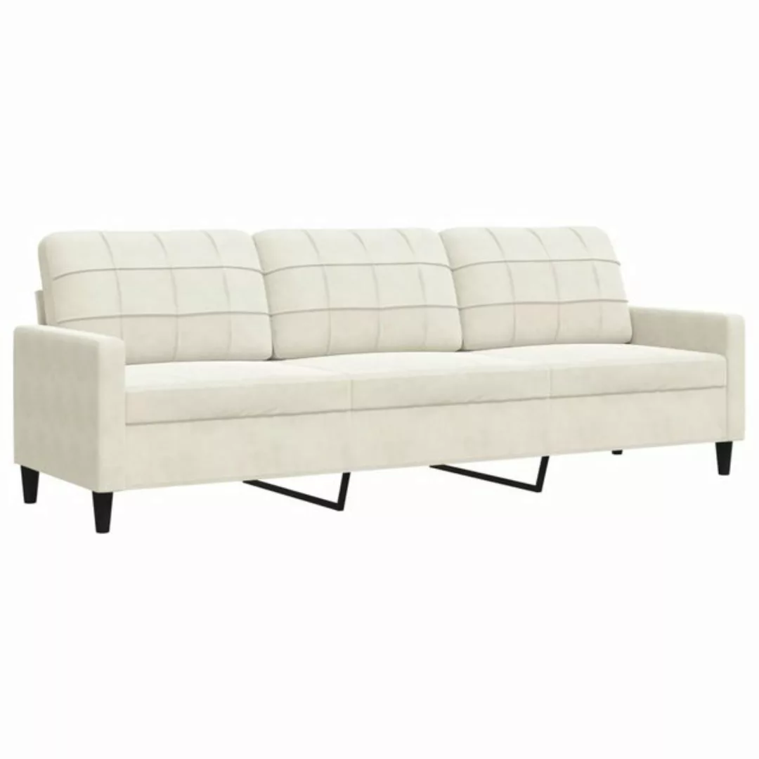 vidaXL Sofa Sofa/ 2-Sitzer/ 3-Sitzer Samt, 210 cm, Creme günstig online kaufen