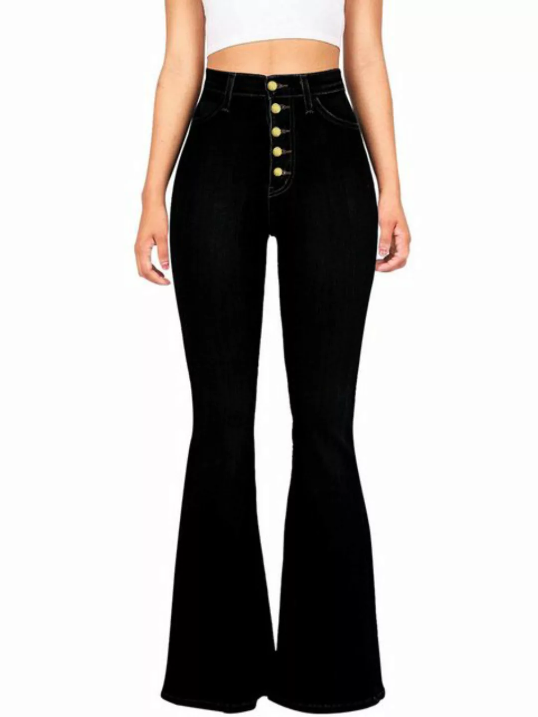 ZWY Bootcut-Jeans Damen-Jeans, schmale, ausgestellte Hose mit hoher Taille günstig online kaufen